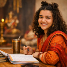 Teacher guiding children